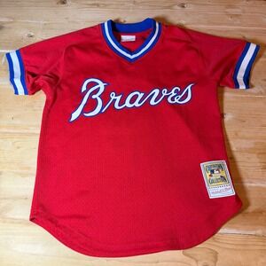 Mitchell & Ness Atlanta Braves Dale Murphy 3 Jersey Red Cooperstown Mens Medium